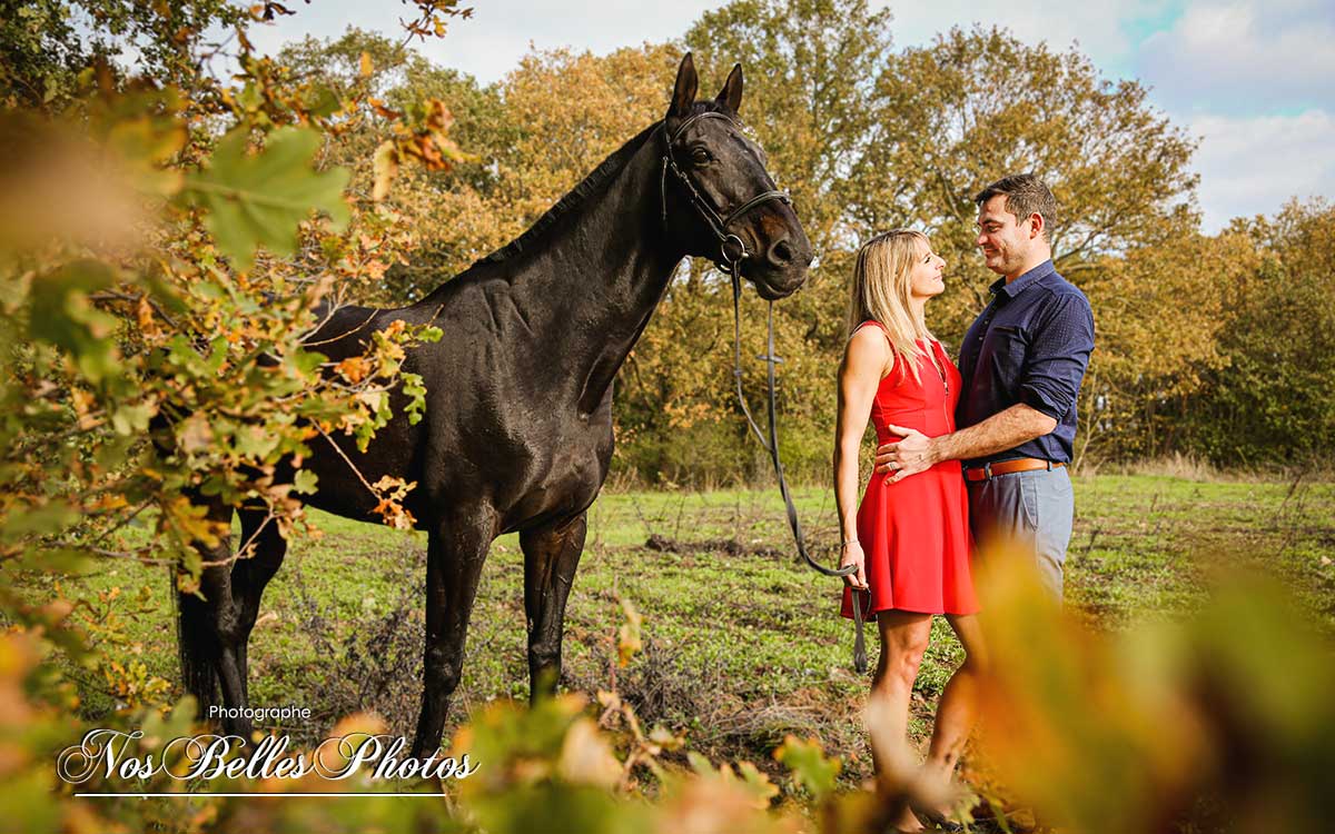 Photo de couple équestre avec cheval en Yvelines, photographe équestre Yvelines